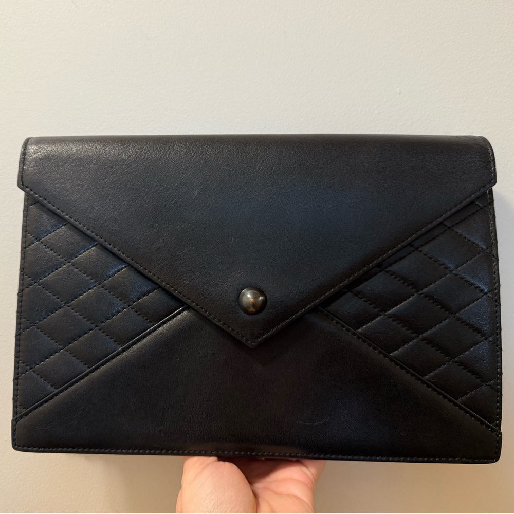 YSL - Vintage Black Lambskin - Leather Clutch - Picture 12 of 12